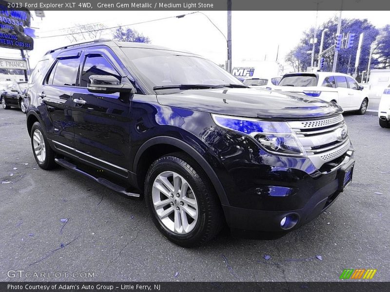 Green Gem Metallic / Medium Light Stone 2013 Ford Explorer XLT 4WD