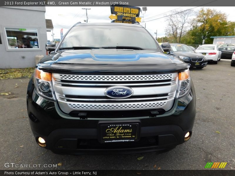 Green Gem Metallic / Medium Light Stone 2013 Ford Explorer XLT 4WD