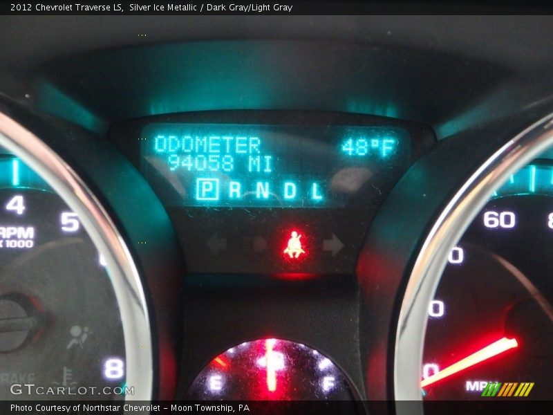Silver Ice Metallic / Dark Gray/Light Gray 2012 Chevrolet Traverse LS