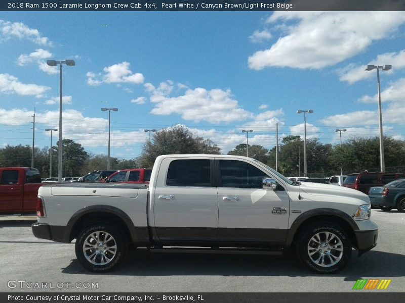 Pearl White / Canyon Brown/Light Frost Beige 2018 Ram 1500 Laramie Longhorn Crew Cab 4x4