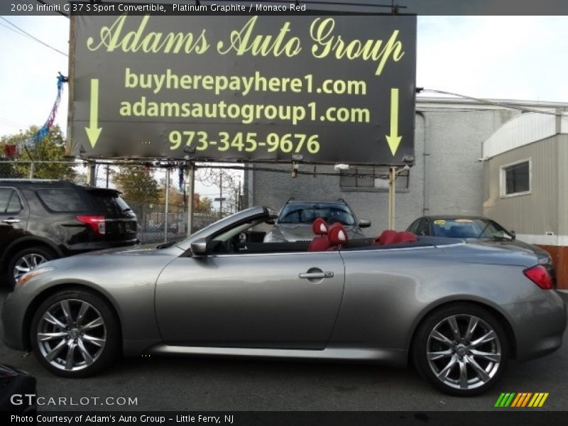 Platinum Graphite / Monaco Red 2009 Infiniti G 37 S Sport Convertible