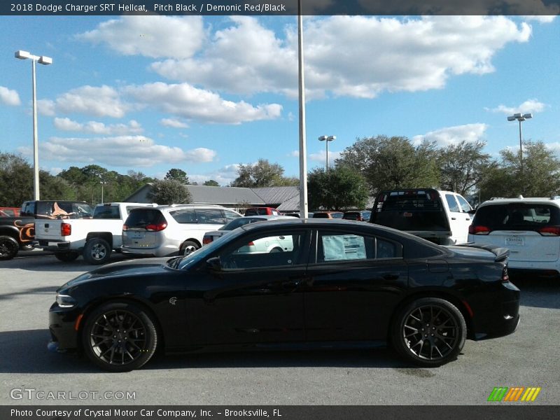 Pitch Black / Demonic Red/Black 2018 Dodge Charger SRT Hellcat