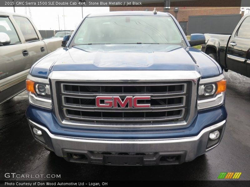 Stone Blue Metallic / Jet Black 2015 GMC Sierra 1500 SLE Double Cab 4x4