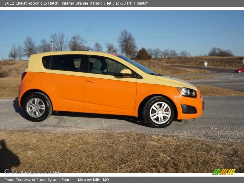 Inferno Orange Metallic / Jet Black/Dark Titanium 2012 Chevrolet Sonic LS Hatch