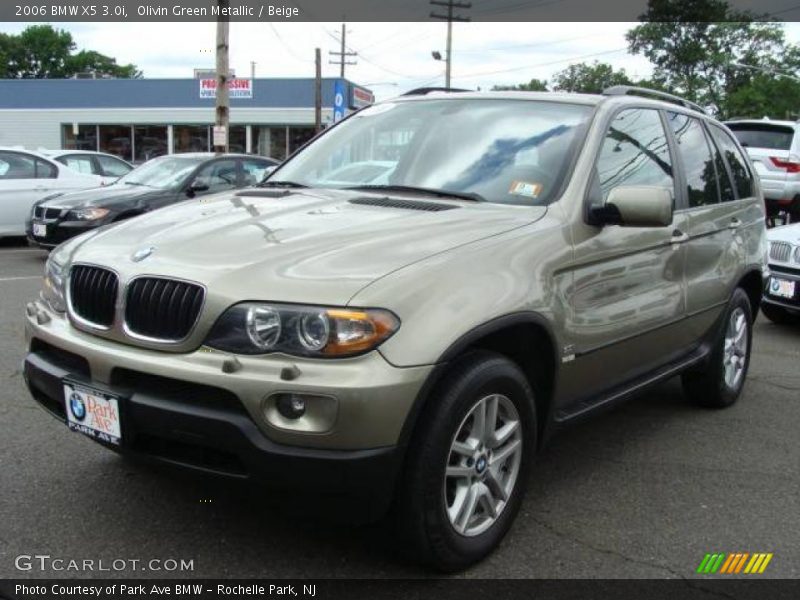 Olivin Green Metallic / Beige 2006 BMW X5 3.0i