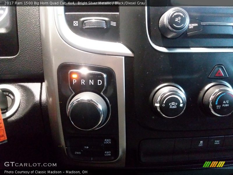 Bright Silver Metallic / Black/Diesel Gray 2017 Ram 1500 Big Horn Quad Cab 4x4