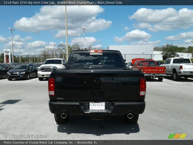 Brilliant Black Crystal Pearl / Black/Diesel Gray 2018 Ram 1500 Big Horn Crew Cab