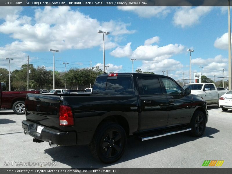 Brilliant Black Crystal Pearl / Black/Diesel Gray 2018 Ram 1500 Big Horn Crew Cab