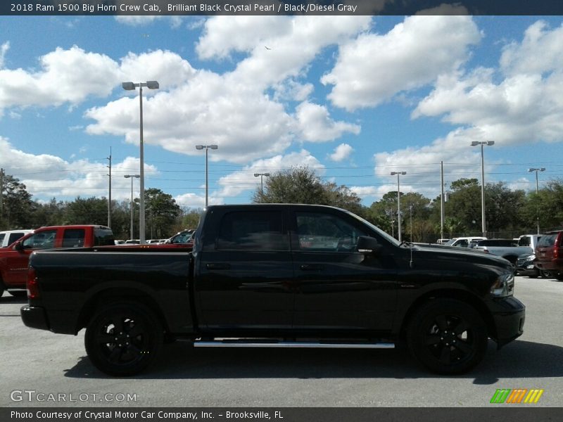 Brilliant Black Crystal Pearl / Black/Diesel Gray 2018 Ram 1500 Big Horn Crew Cab