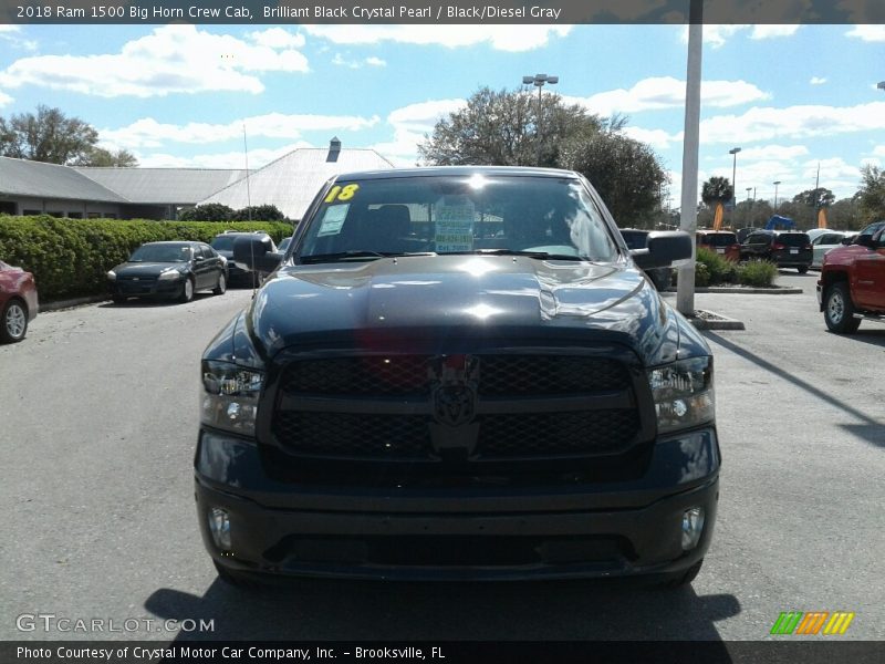 Brilliant Black Crystal Pearl / Black/Diesel Gray 2018 Ram 1500 Big Horn Crew Cab