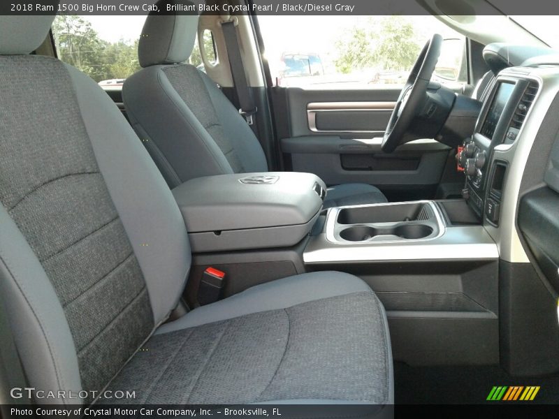 Brilliant Black Crystal Pearl / Black/Diesel Gray 2018 Ram 1500 Big Horn Crew Cab