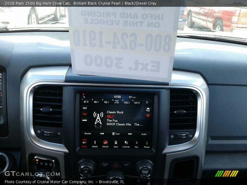 Brilliant Black Crystal Pearl / Black/Diesel Gray 2018 Ram 1500 Big Horn Crew Cab