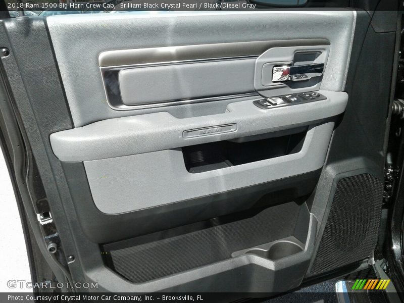 Brilliant Black Crystal Pearl / Black/Diesel Gray 2018 Ram 1500 Big Horn Crew Cab
