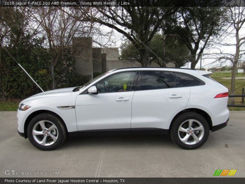 Yulong White Metallic / Latte 2018 Jaguar F-PACE 20d AWD Premium