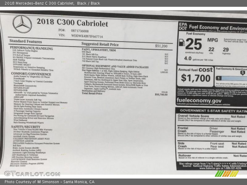 Black / Black 2018 Mercedes-Benz C 300 Cabriolet