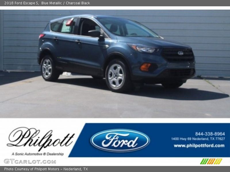 Blue Metallic / Charcoal Black 2018 Ford Escape S