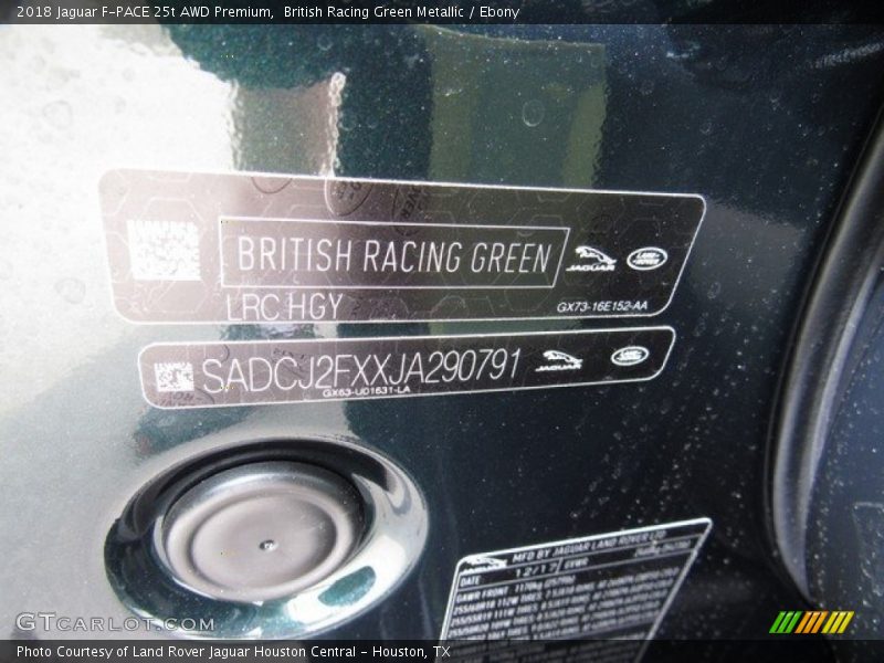 British Racing Green Metallic / Ebony 2018 Jaguar F-PACE 25t AWD Premium