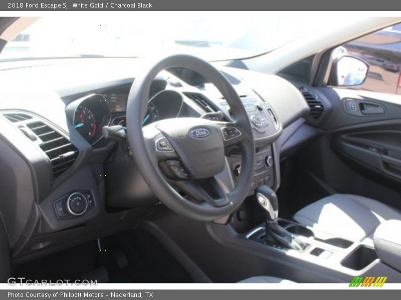 White Gold / Charcoal Black 2018 Ford Escape S