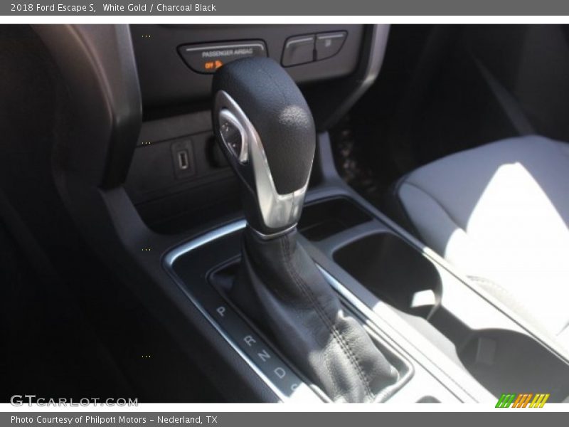 White Gold / Charcoal Black 2018 Ford Escape S