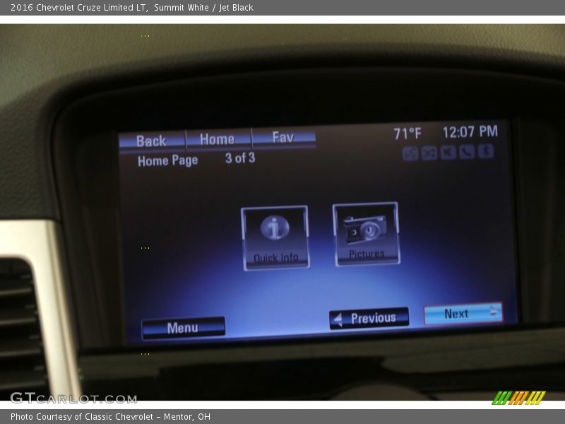 Summit White / Jet Black 2016 Chevrolet Cruze Limited LT