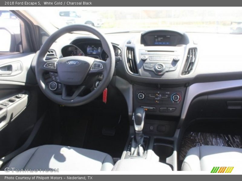 White Gold / Charcoal Black 2018 Ford Escape S