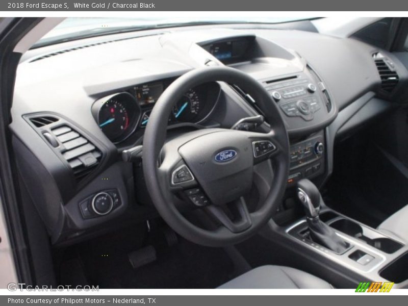 White Gold / Charcoal Black 2018 Ford Escape S