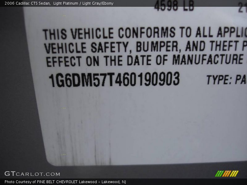 Light Platinum / Light Gray/Ebony 2006 Cadillac CTS Sedan