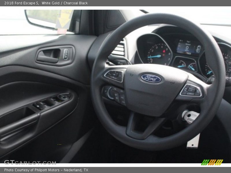 White Gold / Charcoal Black 2018 Ford Escape S