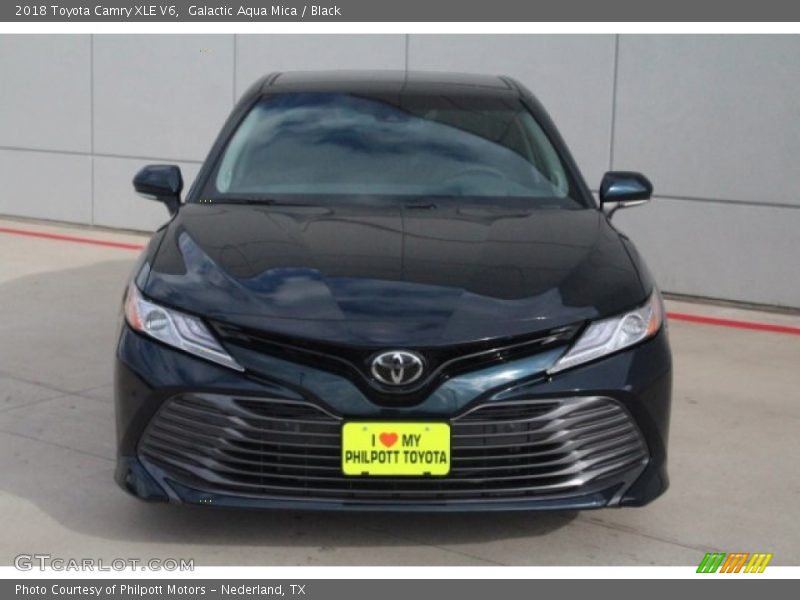 Galactic Aqua Mica / Black 2018 Toyota Camry XLE V6