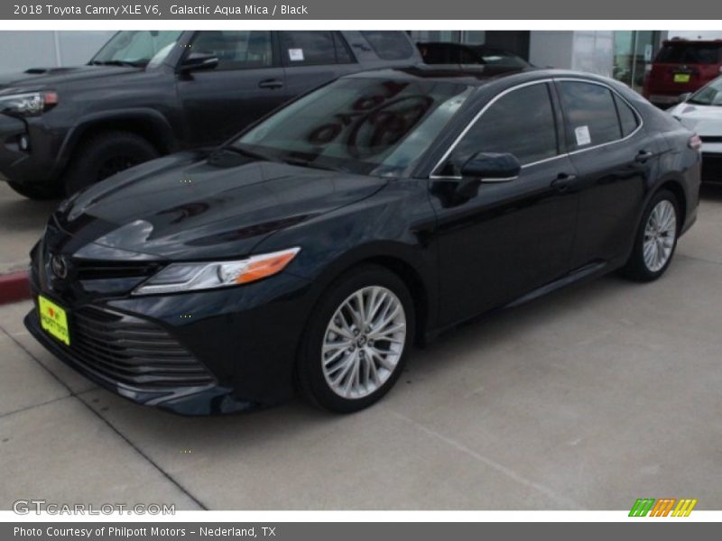 Galactic Aqua Mica / Black 2018 Toyota Camry XLE V6