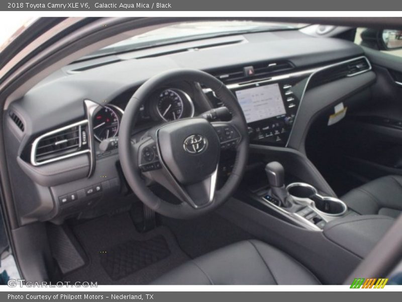 Galactic Aqua Mica / Black 2018 Toyota Camry XLE V6