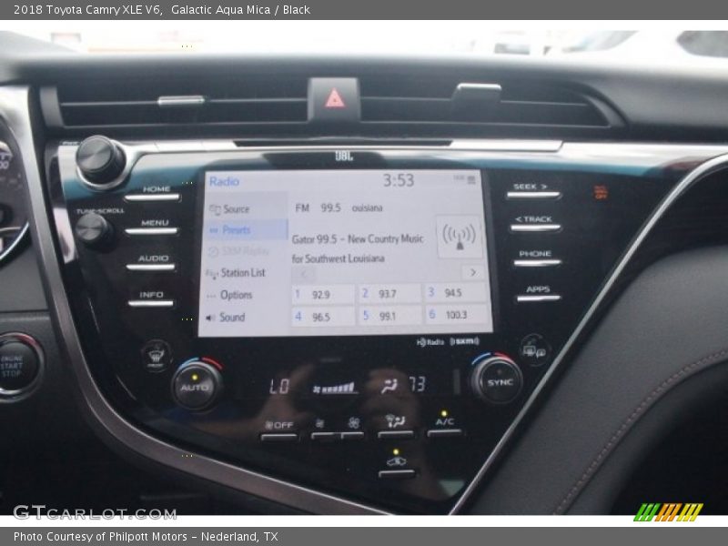 Galactic Aqua Mica / Black 2018 Toyota Camry XLE V6