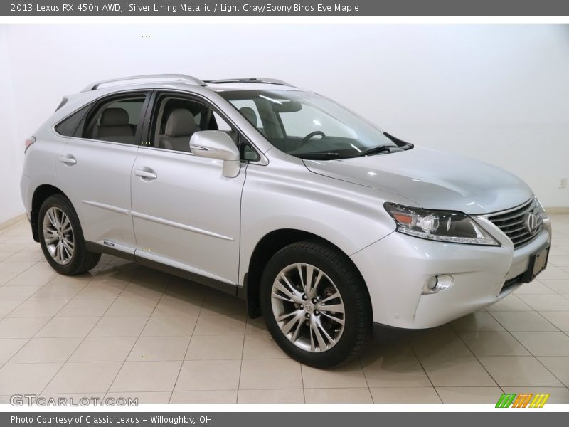 Silver Lining Metallic / Light Gray/Ebony Birds Eye Maple 2013 Lexus RX 450h AWD