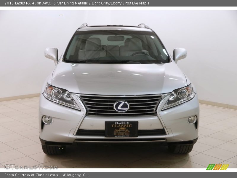 Silver Lining Metallic / Light Gray/Ebony Birds Eye Maple 2013 Lexus RX 450h AWD