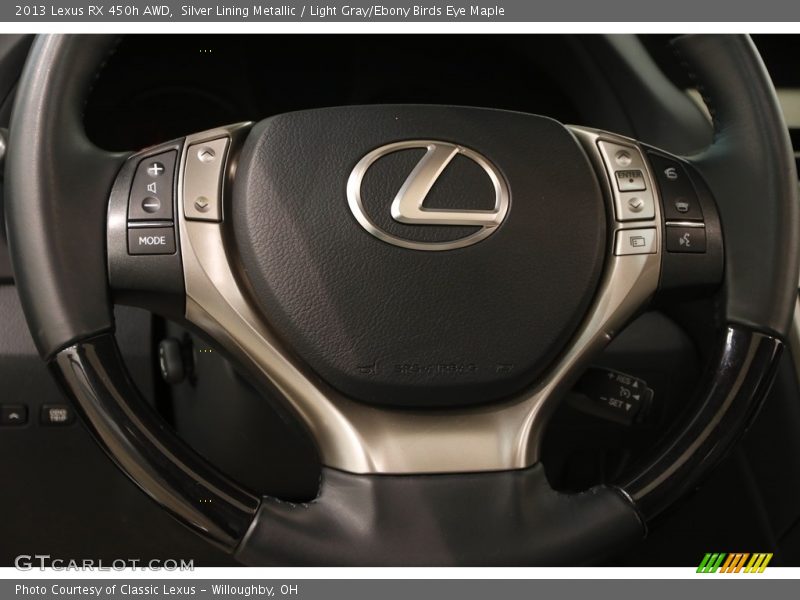 Silver Lining Metallic / Light Gray/Ebony Birds Eye Maple 2013 Lexus RX 450h AWD