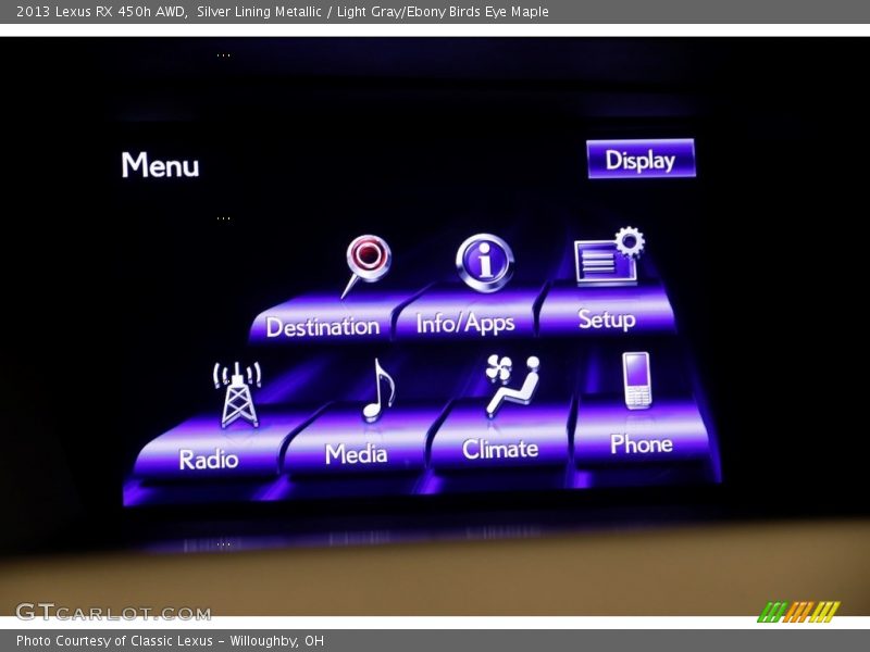 Silver Lining Metallic / Light Gray/Ebony Birds Eye Maple 2013 Lexus RX 450h AWD
