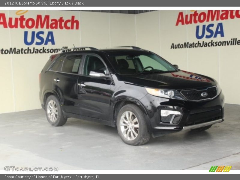 Ebony Black / Black 2012 Kia Sorento SX V6