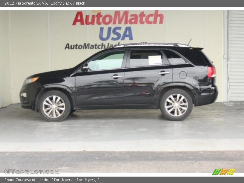 Ebony Black / Black 2012 Kia Sorento SX V6