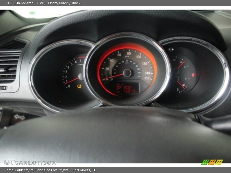 Ebony Black / Black 2012 Kia Sorento SX V6