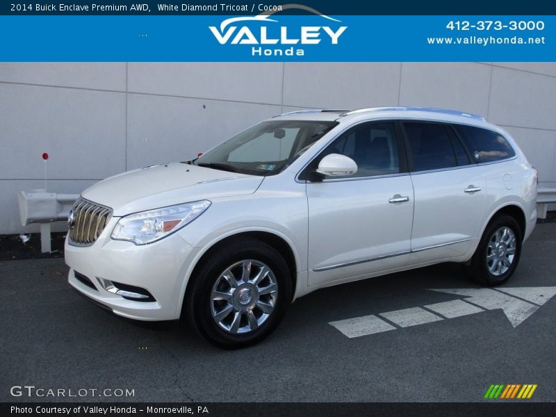 White Diamond Tricoat / Cocoa 2014 Buick Enclave Premium AWD