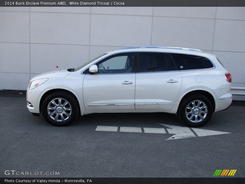 White Diamond Tricoat / Cocoa 2014 Buick Enclave Premium AWD