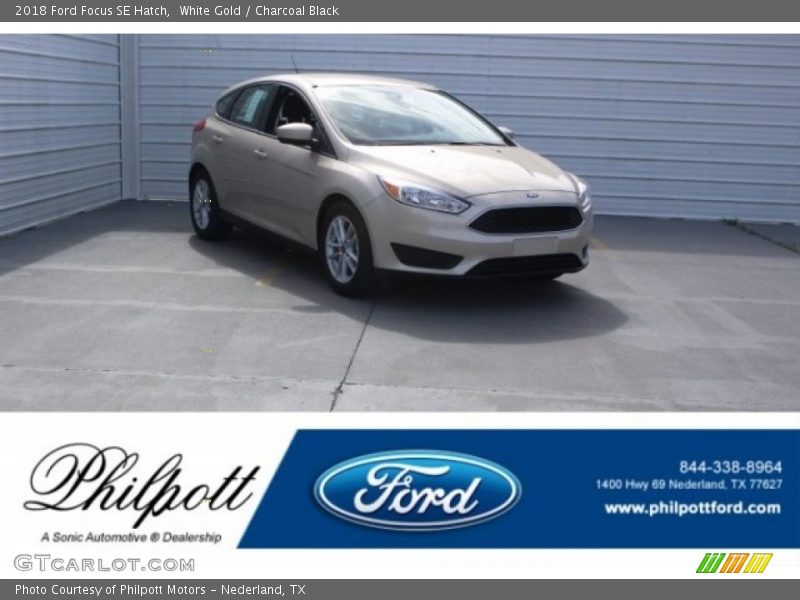 White Gold / Charcoal Black 2018 Ford Focus SE Hatch