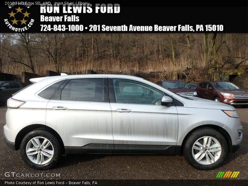 Ingot Silver / Ebony 2018 Ford Edge SEL AWD