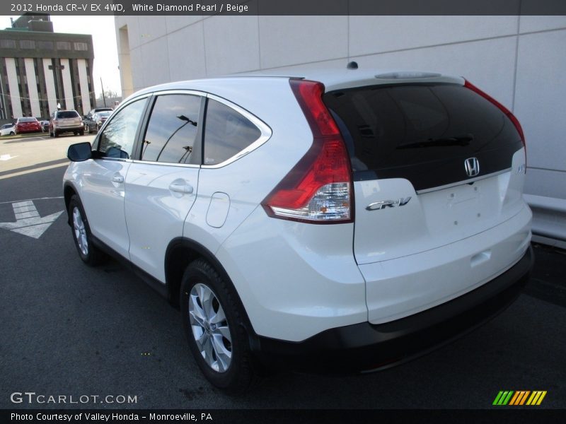 White Diamond Pearl / Beige 2012 Honda CR-V EX 4WD