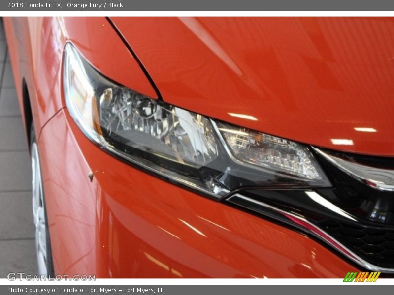 Orange Fury / Black 2018 Honda Fit LX