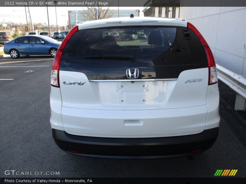 White Diamond Pearl / Beige 2012 Honda CR-V EX 4WD