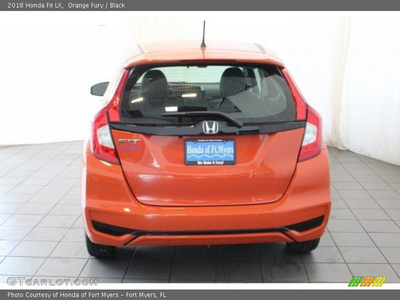 Orange Fury / Black 2018 Honda Fit LX