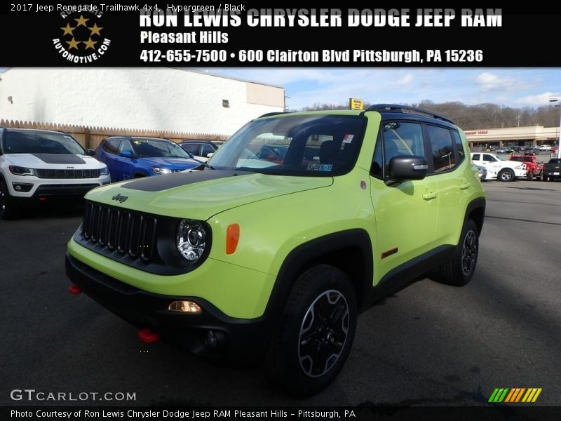 Hypergreen / Black 2017 Jeep Renegade Trailhawk 4x4