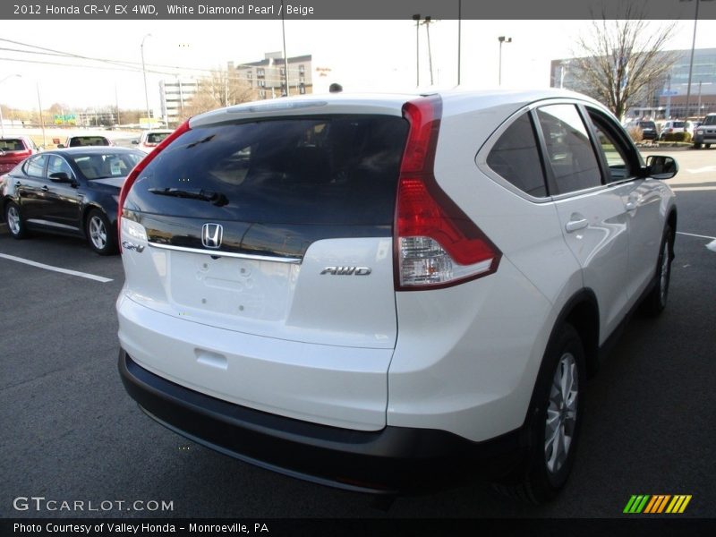 White Diamond Pearl / Beige 2012 Honda CR-V EX 4WD