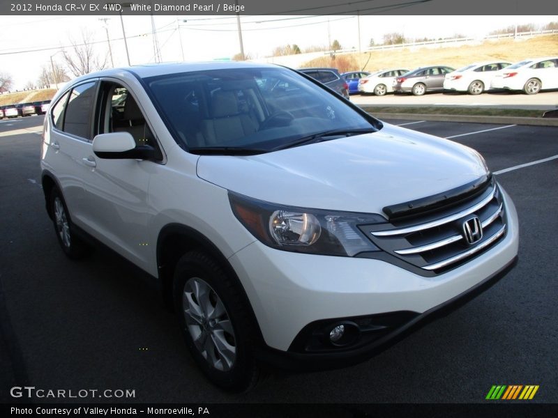 White Diamond Pearl / Beige 2012 Honda CR-V EX 4WD